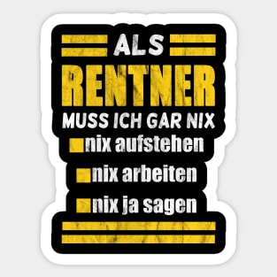 Rentner muss nix Sticker